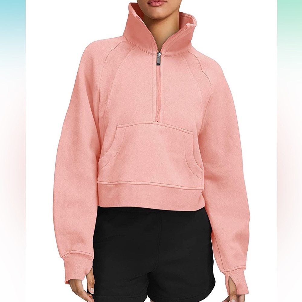 LASLULU Womens Sweatshirts Fleece Lined 1/2 Zipper size Medium